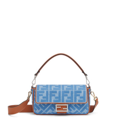 Baguette mini bag Fendi Blue in Denim - Jeans - 36473488