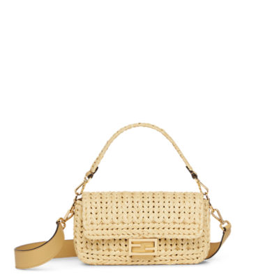 Baguette - Sand interlaced leather and raffia bag | Fendi