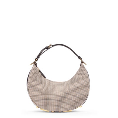 フェンディグラフィ スモール - ブラウン千鳥格子ウール バッグ | Fendi