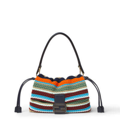 Mamma Baguette Medium Raffia-effect material Multicolor | Fendi