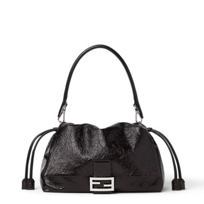 【未使用級】FENDI かごバッグ レディース ラバー ブラック 黒 正規品 バゲット® ソフト ラージ レザー ブラック | Fendi