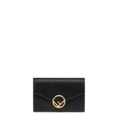 Black Fendi Monster Wallet on Chain Crossbody Bag