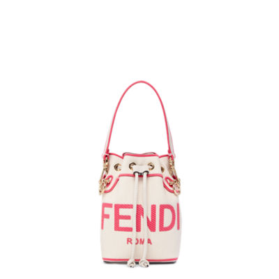 Fendi Red and Beige Forever Fendi Mini Mon Tresor Bag Fendi