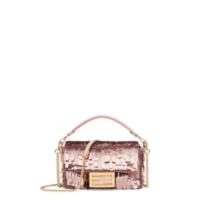 Mini Baguette 1997 - Pink leather and sequinned bag