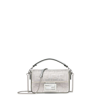 fendi silver baguette bag