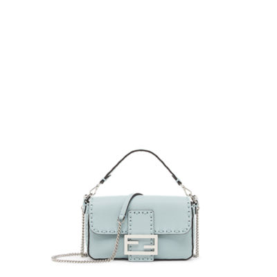 Baguette Mini - Light blue Selleria bag with 309 hand-sewn 