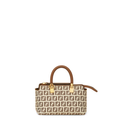By The Way Mini - Small brown FF fabric Boston bag | Fendi