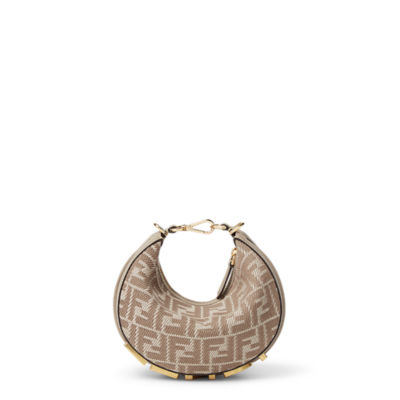 ハンドバッグ MINI FF FENDIGRAPHY HOBO FENDI Chenille Vitello Grace FF 1974 Mini Fendigraphy Hobo