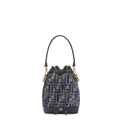 Mon Tresor - Dark blue FF chenille mini-bag | Fendi