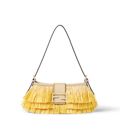 FENDI ラッピー　バゲット柄　イエロー Fendi Baby B. Raffia-effect material Yellow | Fendi