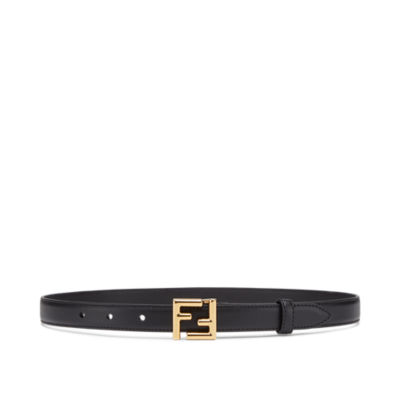 FF Belt - Black leather belt | Fendi