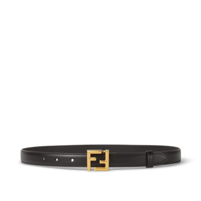 FF Belt - Black leather belt | Fendi