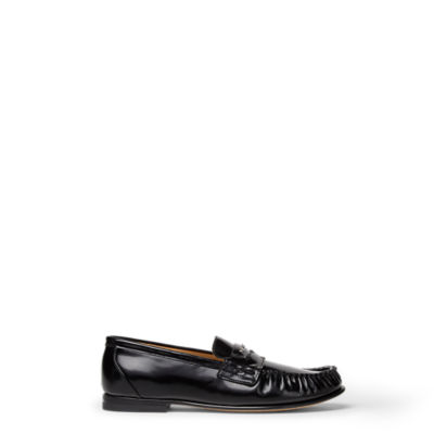 FENDI ブラック レザー ローファー