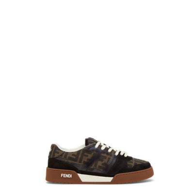 Fendi Match - Canvas low-tops with black suede | Fendi