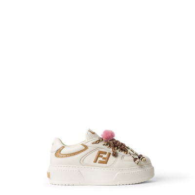 【Fendi】シューズ Match ミッドトップスニーカー 白 ベージュ Fendi Match Leather White | Fendi