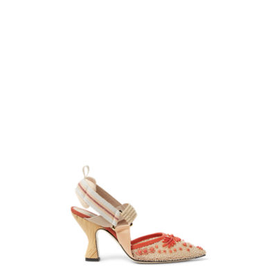 【関税＆送料込み】Fendi Ff Embroidery Hummingbird Lite Mes Fendi ​Colibri Lite 55MM Slingback Pumps | Saks Fifth Avenue