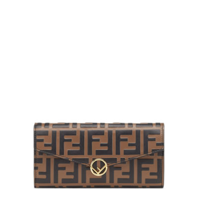 Fendi Brown Leather By The Way Continental Wallet Fendi