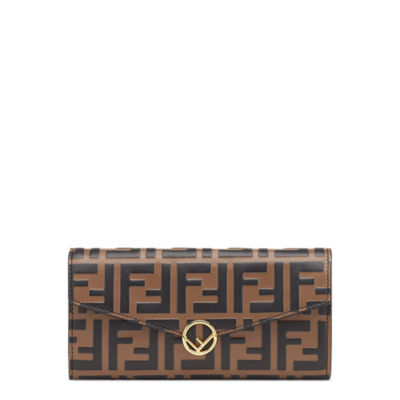 Fendi Continental With Chain in Brown