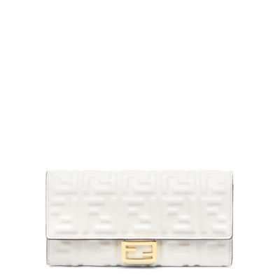 FENDI Shoulder Bag 8M0346-9JP Chain wallet Flower studs leather white –