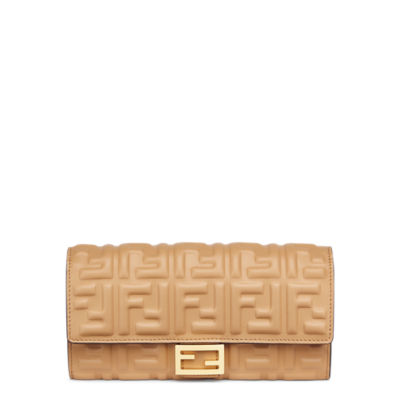 バゲット コンチネンタル財布 - ベージュナッパレザー 財布 | Fendi