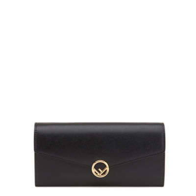 Fendi Baguette Continental Leather Wallet Black