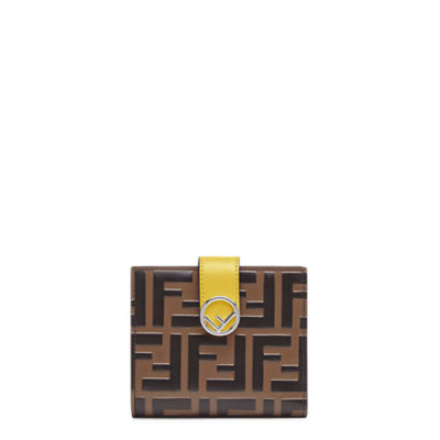 Fendi F is Fendi Embossed FF Wallet On Chain - Yellow Crossbody Bags,  Handbags - FEN273392