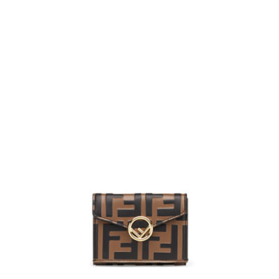 Micro Trifold - Brown leather wallet | Fendi