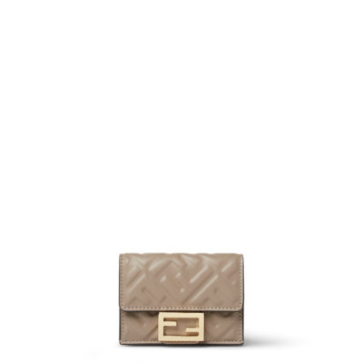 Fendi Micro Trifold Wallet Multicolor in Leather with Gold-tone - US