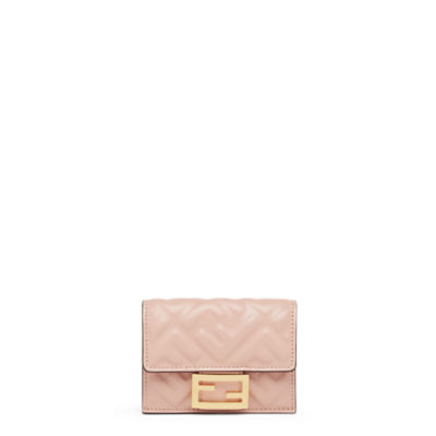 バゲット マイクロ 三つ折り財布 - ピンクFFナッパレザー 財布 | Fendi