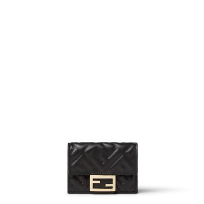 Fendi Nappa Leather Micro Tri-fold Wallet In Pink