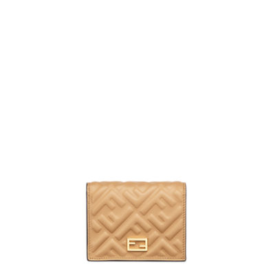 バゲット 二つ折り財布 - ベージュナッパレザー 財布 | Fendi