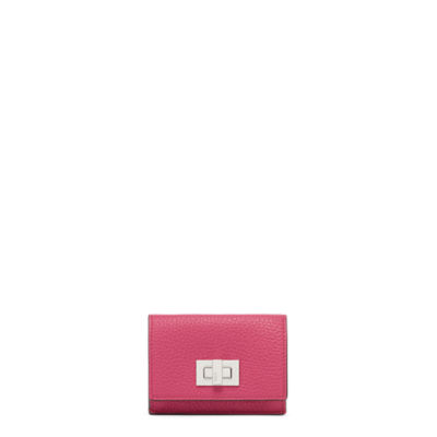 Peekaboo Micro Trifold - Pink leather wallet | Fendi