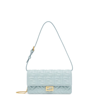 Wallet On Chain Baguette - Light blue nappa leather wallet | Fendi