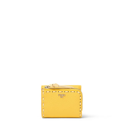セレリア マイクロ 三つ折り財布 カーフレザー イエロー | Fendi