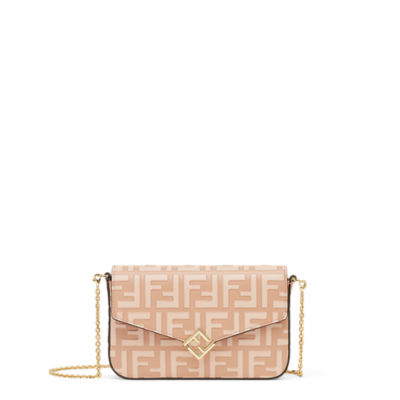 FF Diamonds Wallet On Chain Leather Pink | Fendi