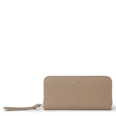 ピーカブー ジップアラウンド財布 カーフレザー グレー | Fendi