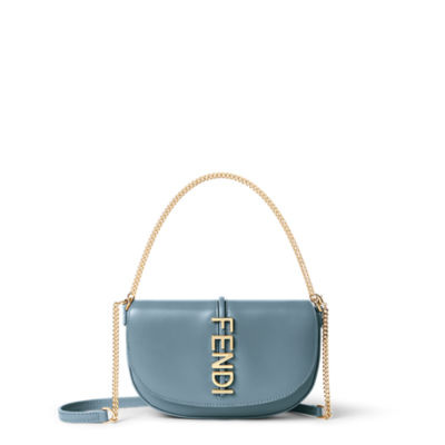 Fendigraphy Wallet on Chain - Light blue | FENDI US