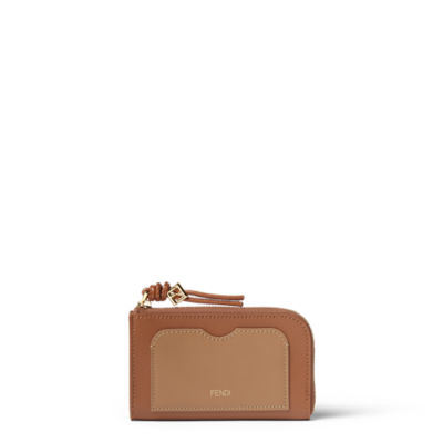 FF Diamonds Card Case Pouch - Brown | FENDI US