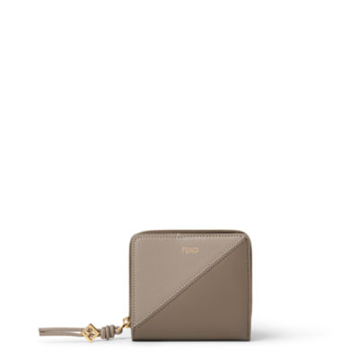 FF Diamonds Bifold Small Leather Gray | Fendi