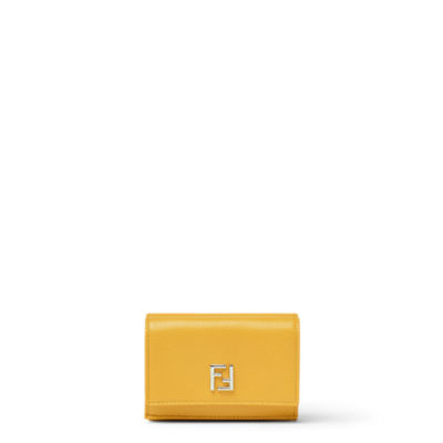 ミニ FF 三つ折り財布 レザー イエロー | Fendi