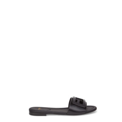 Black and white fendi slides hotsell