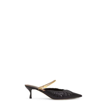 Colibrì Lite - Black leather mules with a medium heel | Fendi