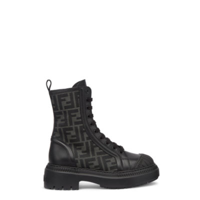 Domino - Black leather biker boots | Fendi