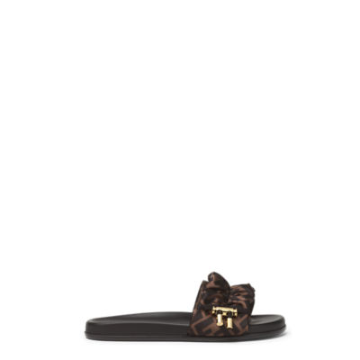 Fendi Feel Brown satin slides Fendi