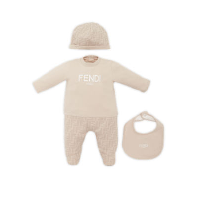 Fendi Beige Logo Baby Gift Set