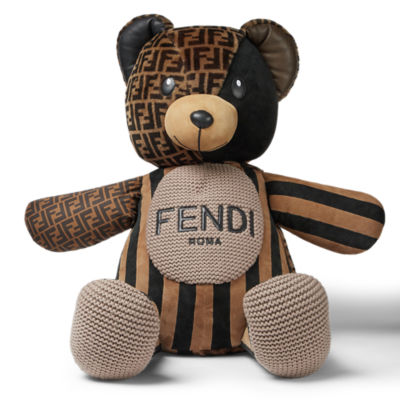 パッチワーク テディベア ファブリック ブラウン | Fendi
