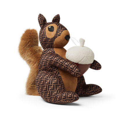 【FENDI】ブラウン＆ホワイト ウィーゼルFURスヌード未使用新品（専用箱付） Nylon and fox fur squirrel - Brown | FENDI PL