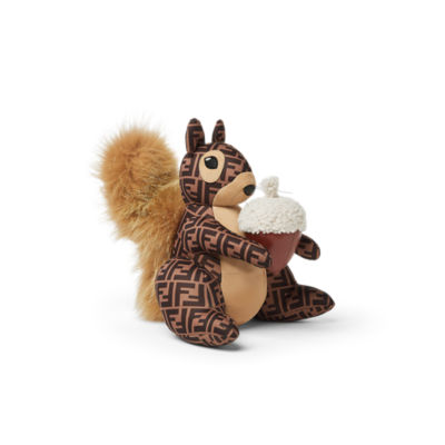 Nylon and fox fur squirrel - Brown | FENDI NL