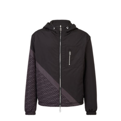 Windbreaker - Black nylon windbreaker jacket | Fendi