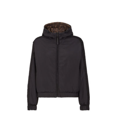 Windbreaker Black nylon jacket Fendi